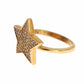 Elegant Gold-Plated Sterling Silver Ring with CZ Crystals - SEHABRANDS