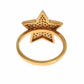 Elegant Gold-Plated Sterling Silver Ring with CZ Crystals - SEHABRANDS