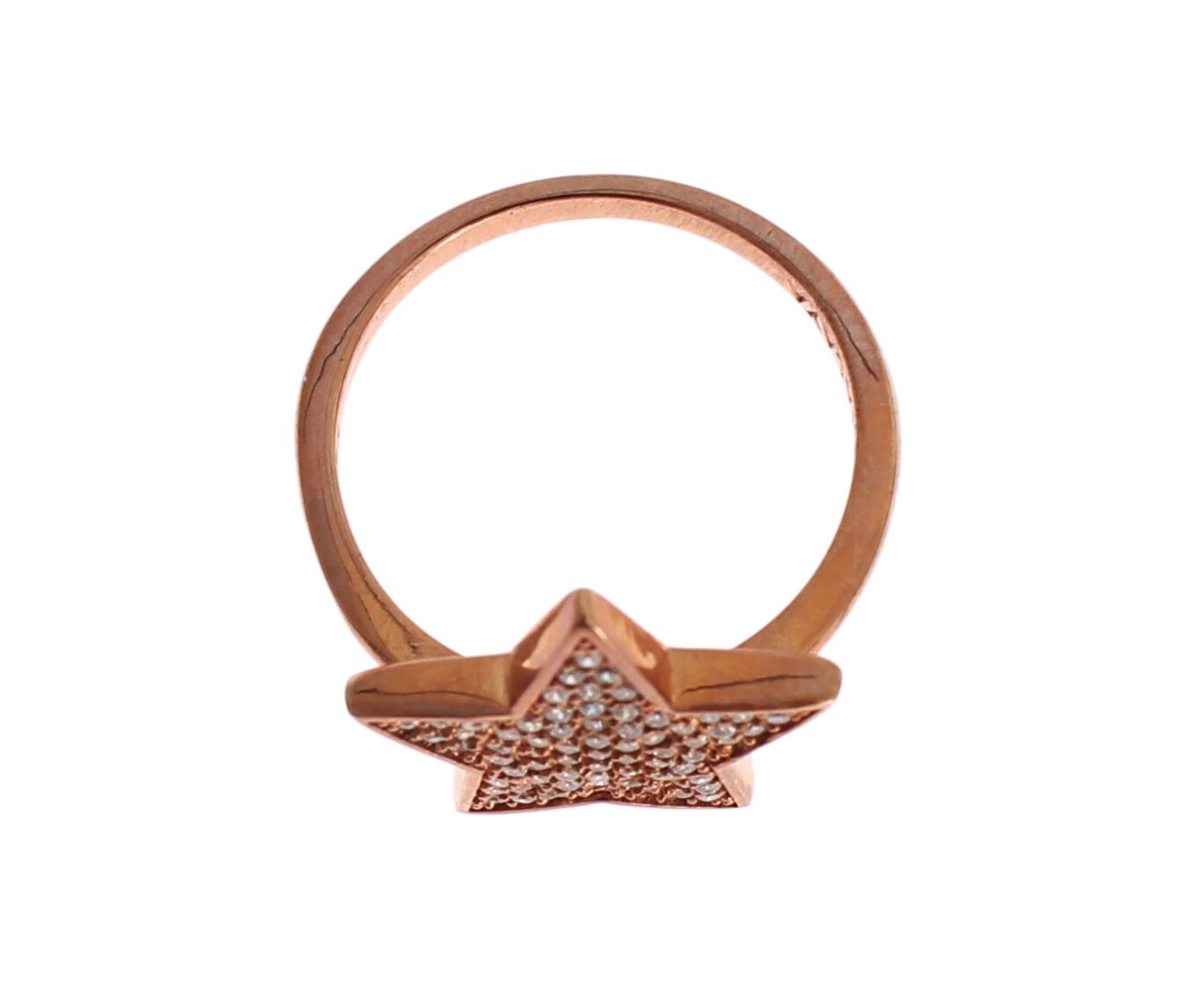 Dazzling Pink Gold Plated Sterling Silver CZ Ring - SEHABRANDS