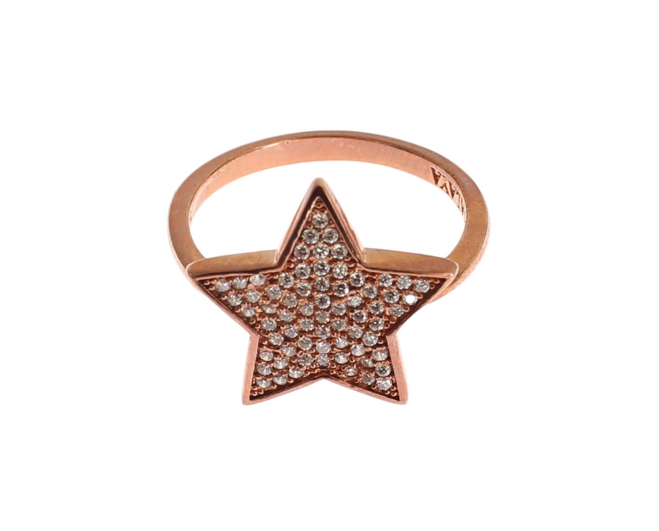 Dazzling Pink Gold Plated Sterling Silver CZ Ring - SEHABRANDS