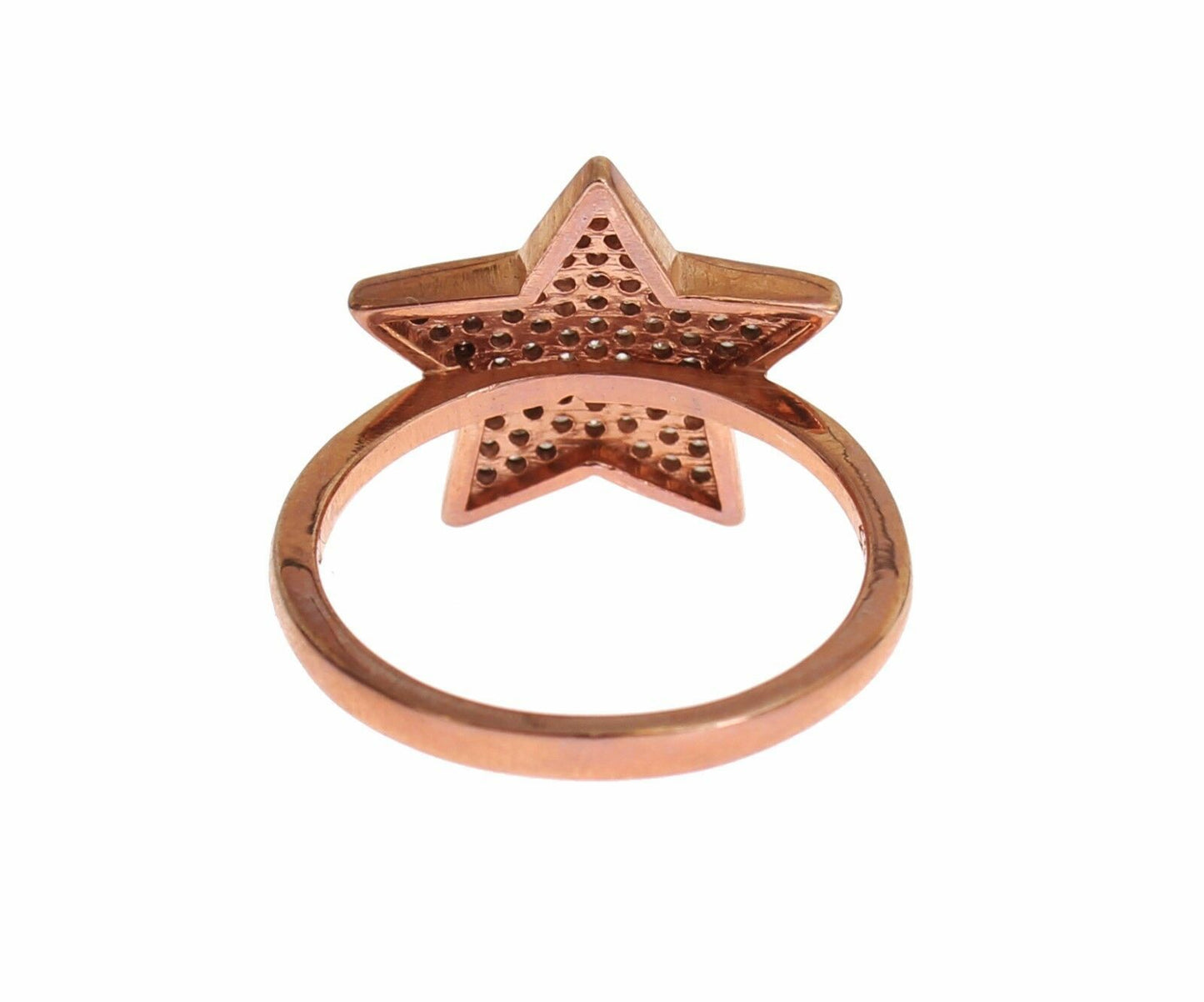 Dazzling Pink Gold Plated Sterling Silver CZ Ring - SEHABRANDS