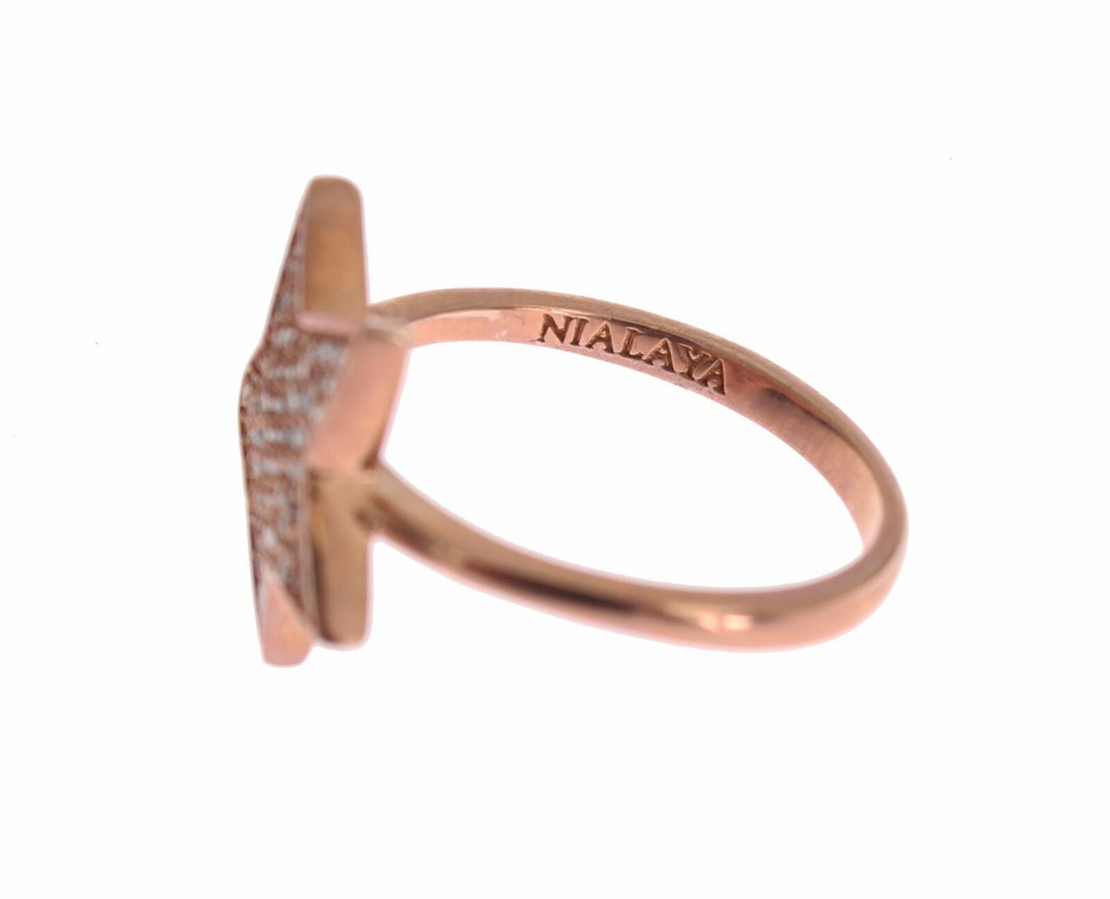 Dazzling Pink Gold Plated Sterling Silver CZ Ring - SEHABRANDS