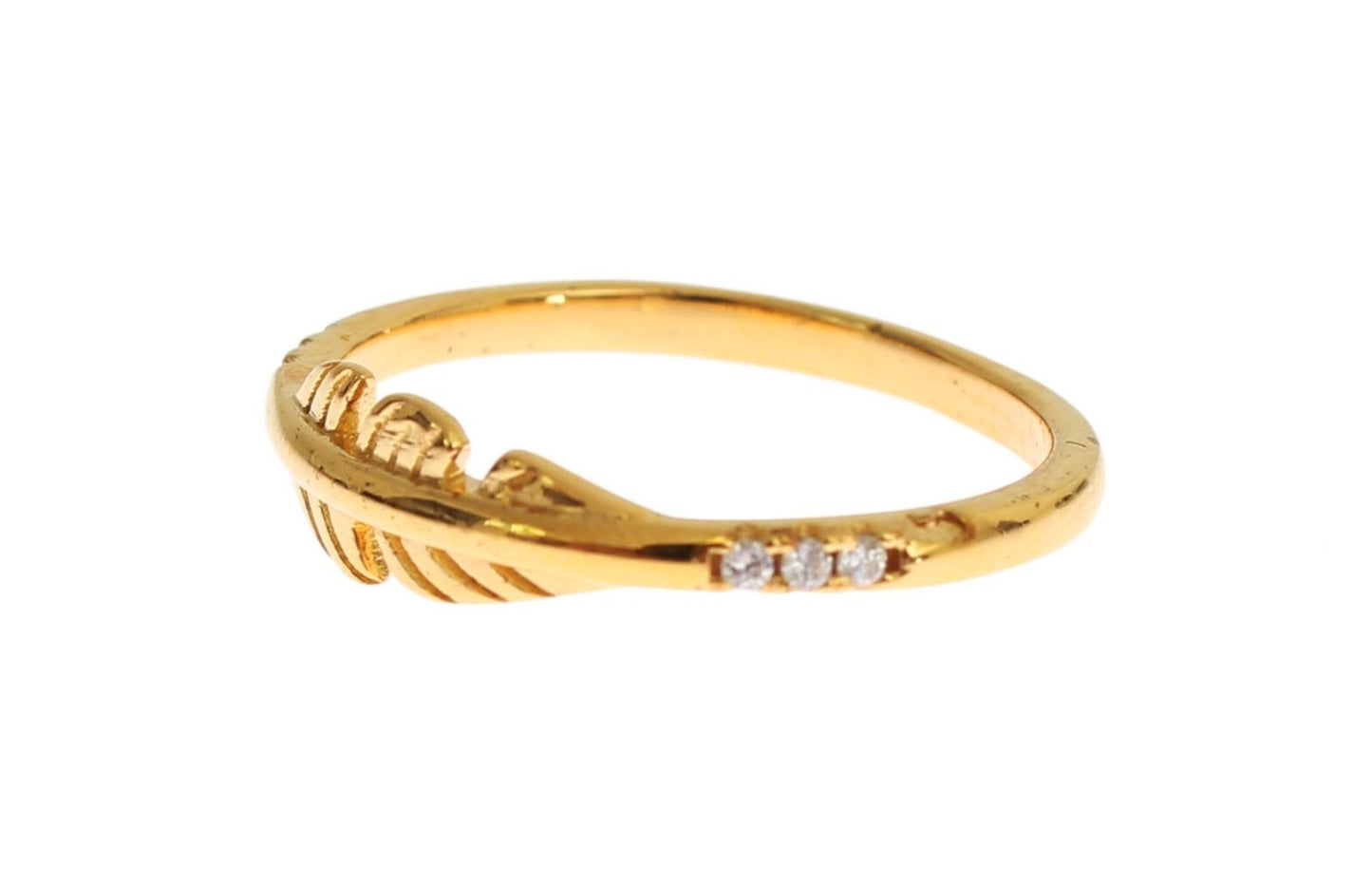 Elegant Gold Plated Sterling Silver CZ Ring - SEHABRANDS