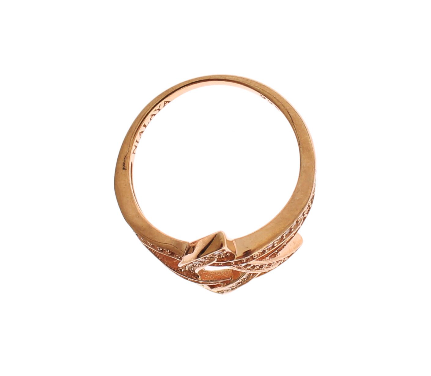 Pink Gold Plated Silver CZ Crystal Ring - SEHABRANDS