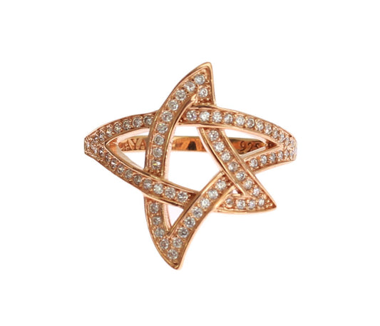 Pink Gold Plated Silver CZ Crystal Ring - SEHABRANDS