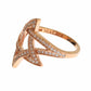 Pink Gold Plated Silver CZ Crystal Ring - SEHABRANDS