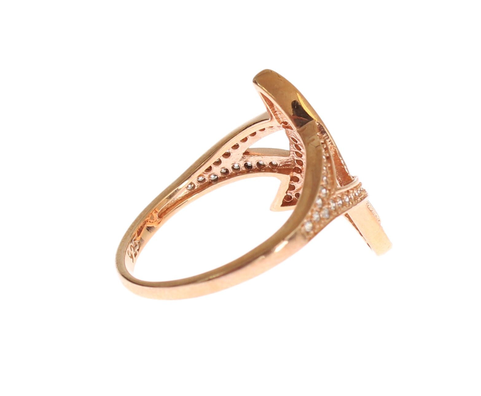 Pink Gold Plated Silver CZ Crystal Ring - SEHABRANDS