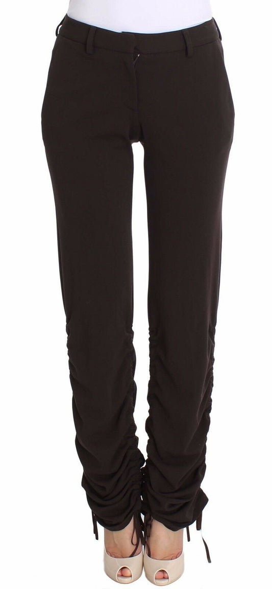 Chic Brown Casual Trousers for Sophisticated Style - SEHABRANDS