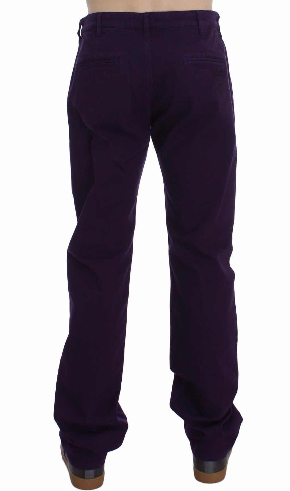 Purple Cotton Stretch Slim Chinos - SEHABRANDS