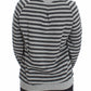 Chic Gray Striped Crew-Neck Sweater - SEHABRANDS