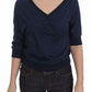 Elegant Deep V-Neck Sweater in Blue - SEHABRANDS