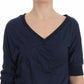 Elegant Deep V-Neck Sweater in Blue - SEHABRANDS