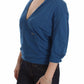 Elegant Deep V-Neck Sweater in Blue - SEHABRANDS