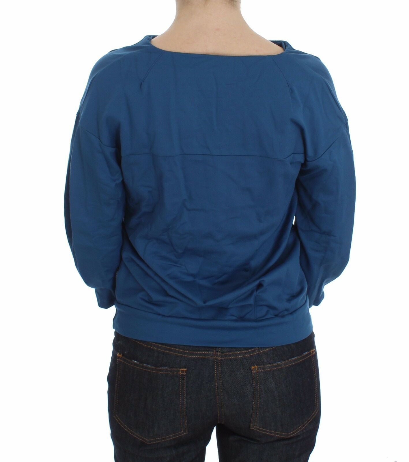 Elegant Deep V-Neck Sweater in Blue - SEHABRANDS