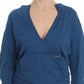 Elegant Deep V-Neck Sweater in Blue - SEHABRANDS