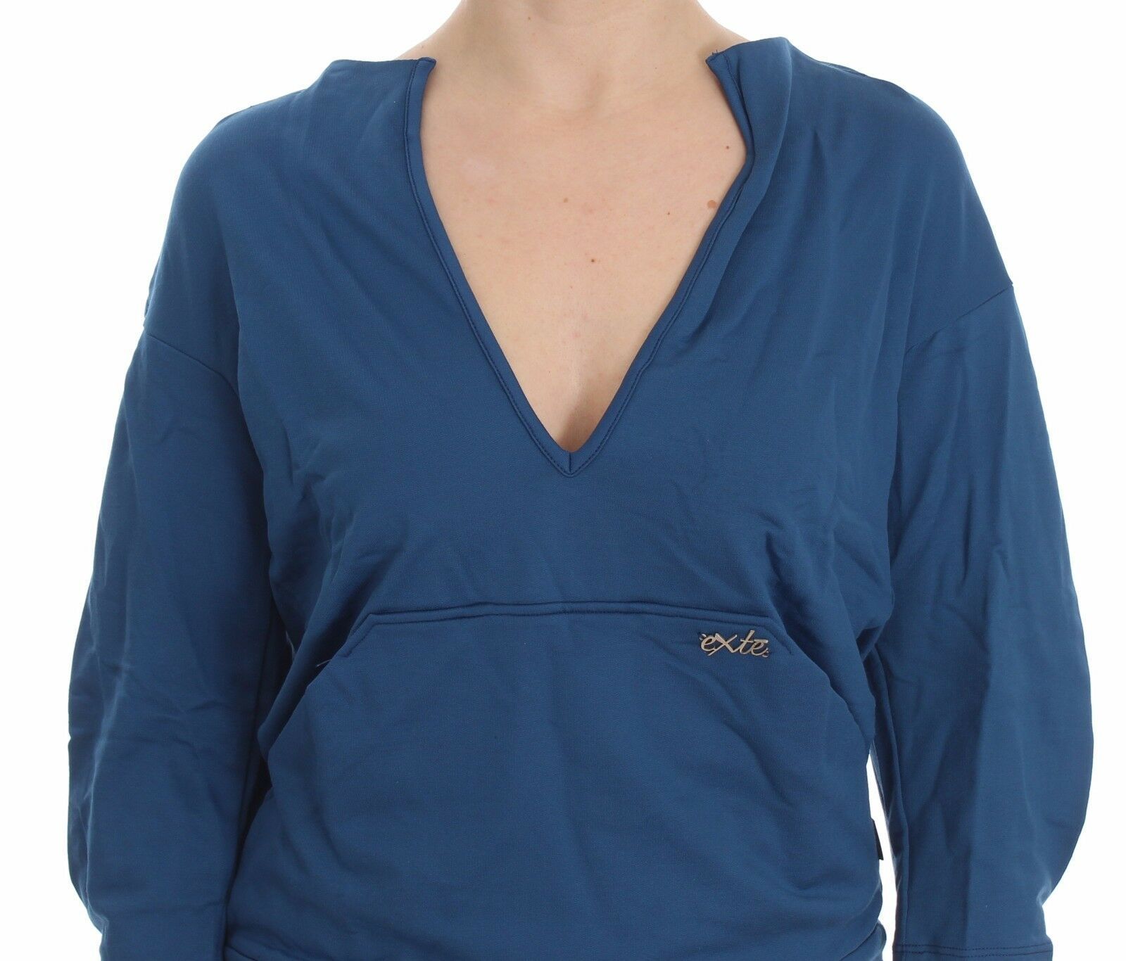 Elegant Deep V-Neck Sweater in Blue - SEHABRANDS