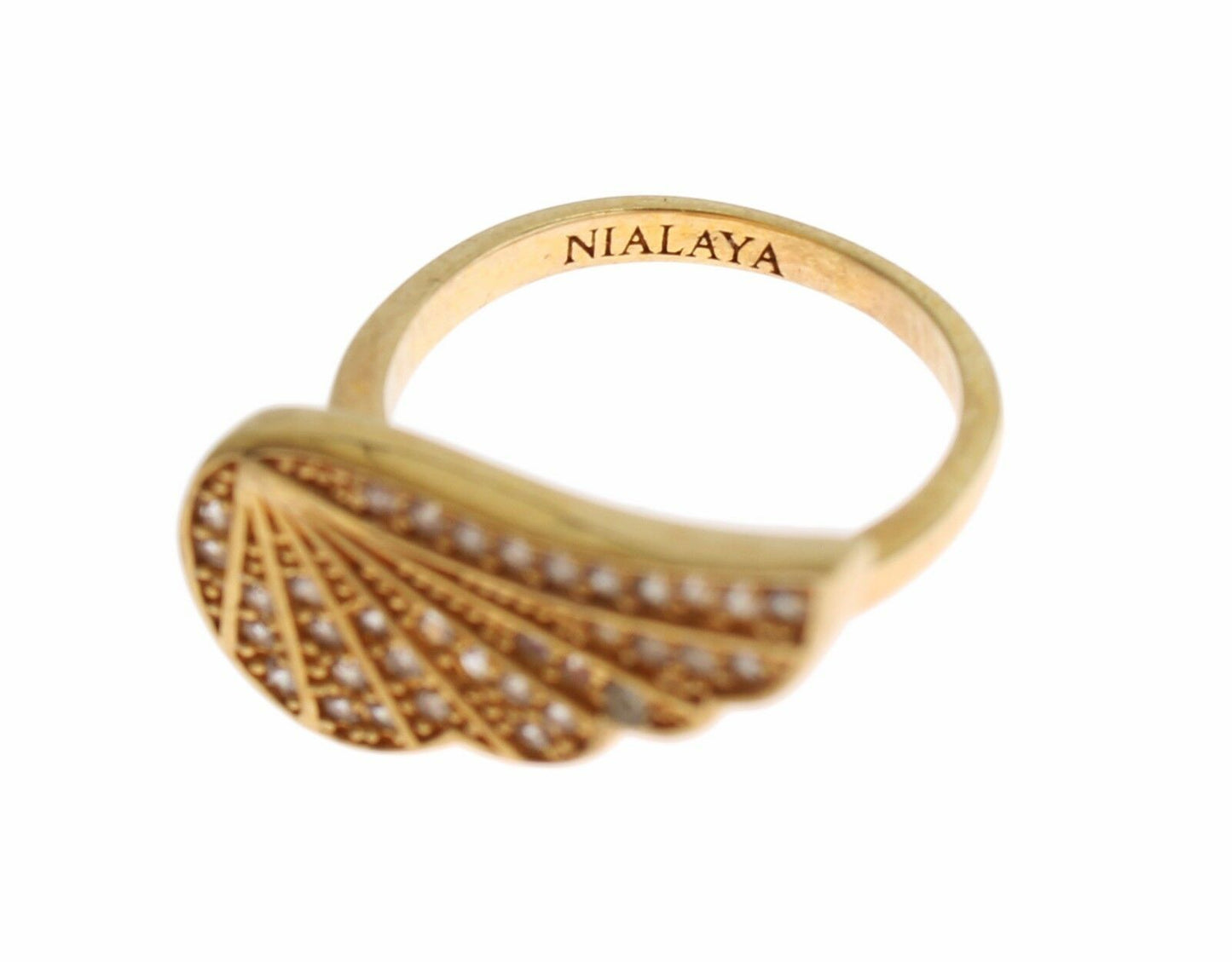 Glamorous Gold Plated Crystal Ring - SEHABRANDS