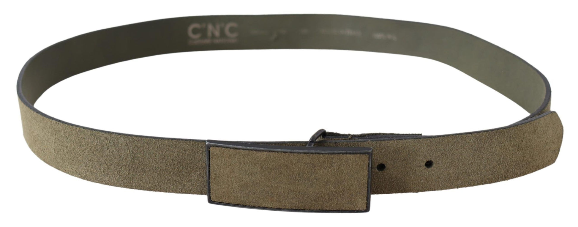 Chic Army Green Velvet Buckle Leather Belt - SEHABRANDS