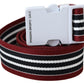 Elegant Stripe Canvas Waist Belt - SEHABRANDS