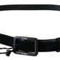 Elegant Black Velvet Buckle Leather Belt - SEHABRANDS