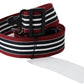 Striped Leather Fashion Belt in Black & Red - SEHABRANDS