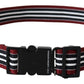 Striped Leather Fashion Belt in Black & Red - SEHABRANDS