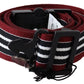 Striped Leather Fashion Belt in Black & Red - SEHABRANDS