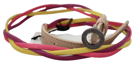 Multicolor Twisted Faux Leather Belt - SEHABRANDS