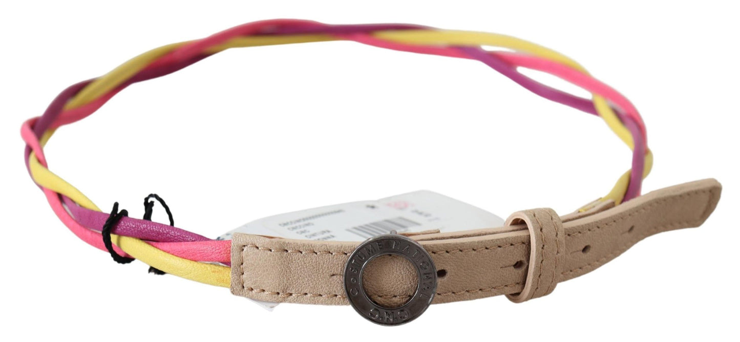 Multicolor Twisted Faux Leather Belt - SEHABRANDS