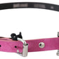 Fuschia Pink Leather Waist Belt - SEHABRANDS