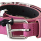 Fuschia Pink Leather Waist Belt - SEHABRANDS