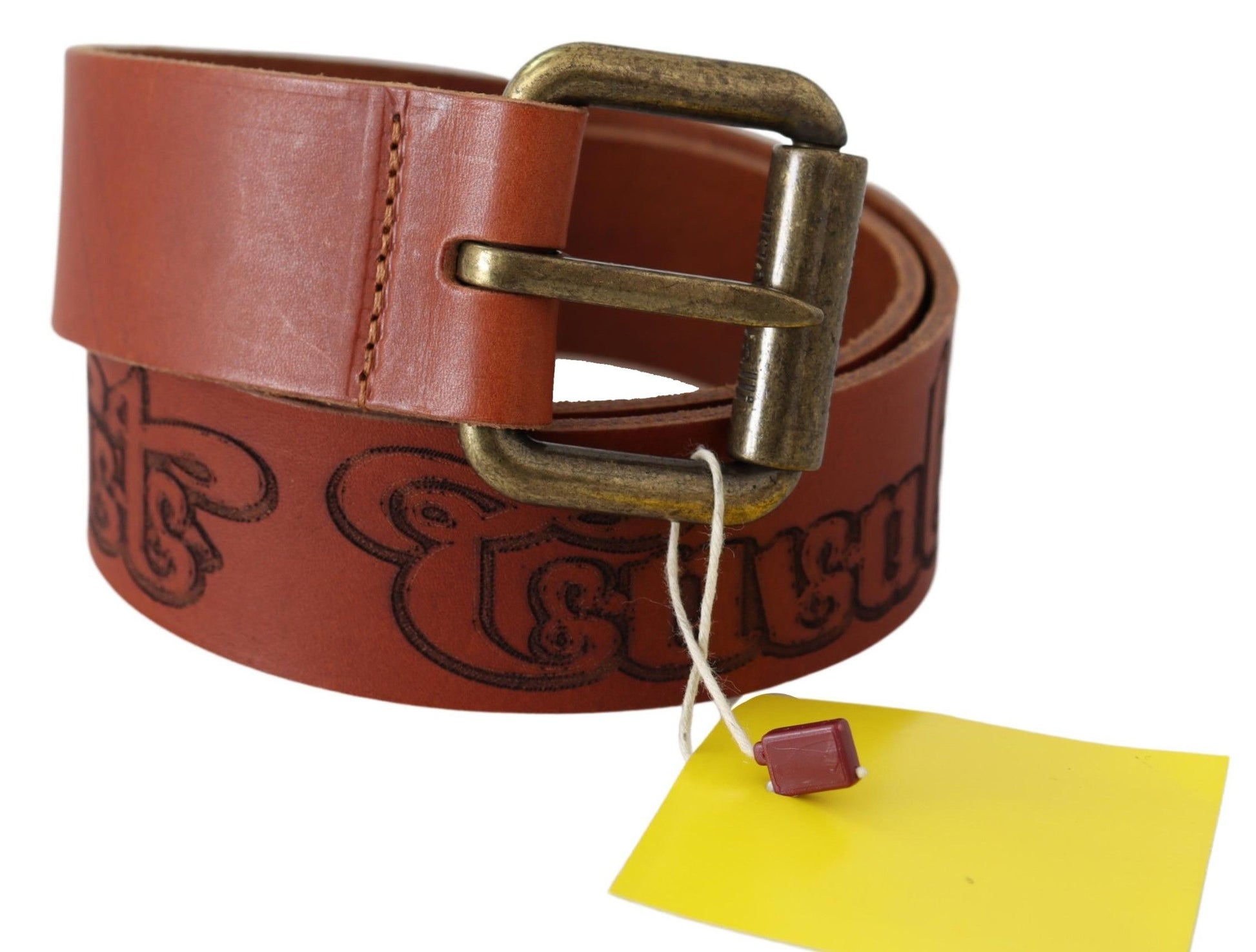 Chic Brown Leather Logo Waist Belt - SEHABRANDS