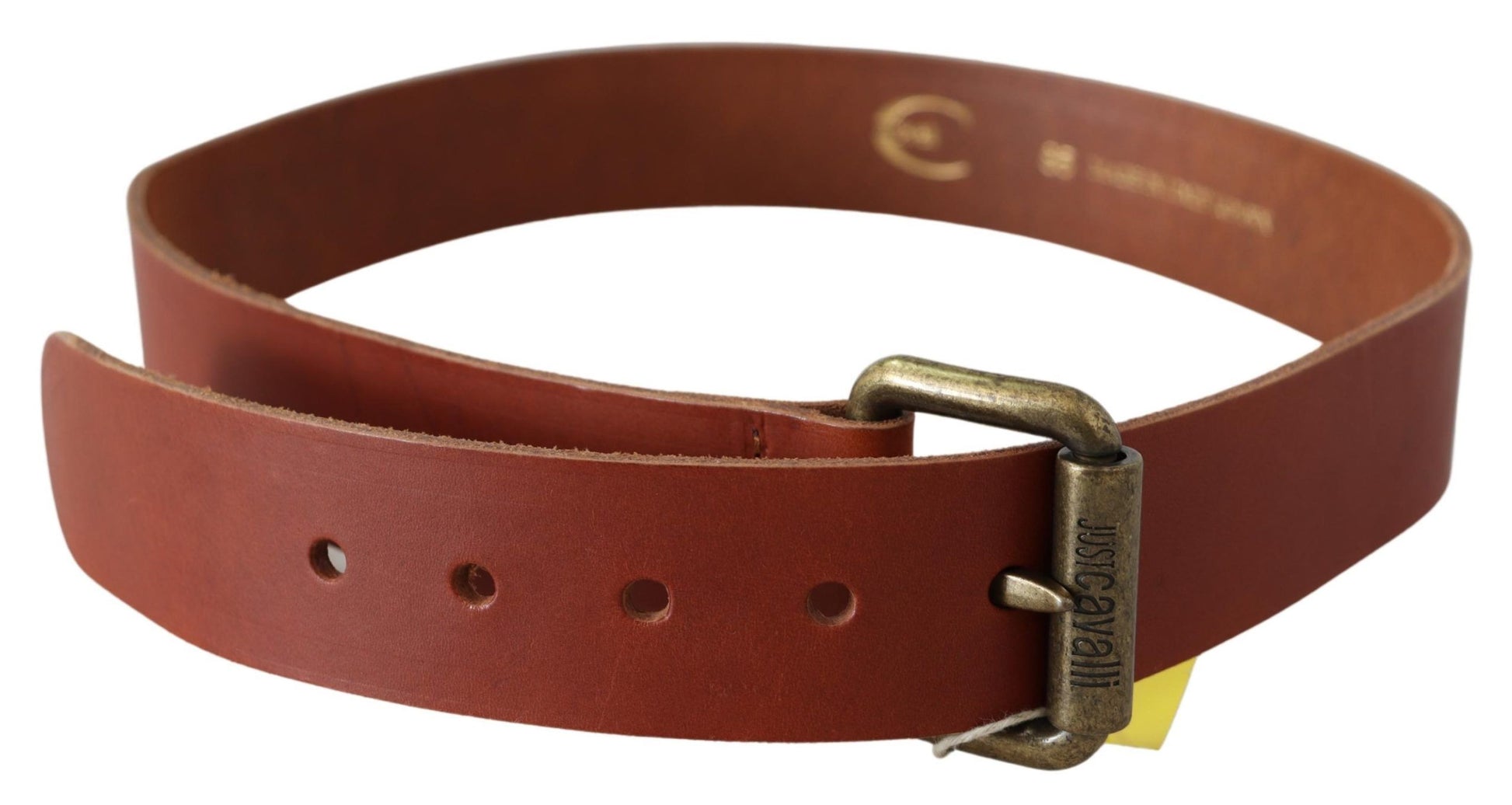 Chic Brown Leather Logo Waist Belt - SEHABRANDS