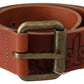 Chic Brown Leather Logo Waist Belt - SEHABRANDS