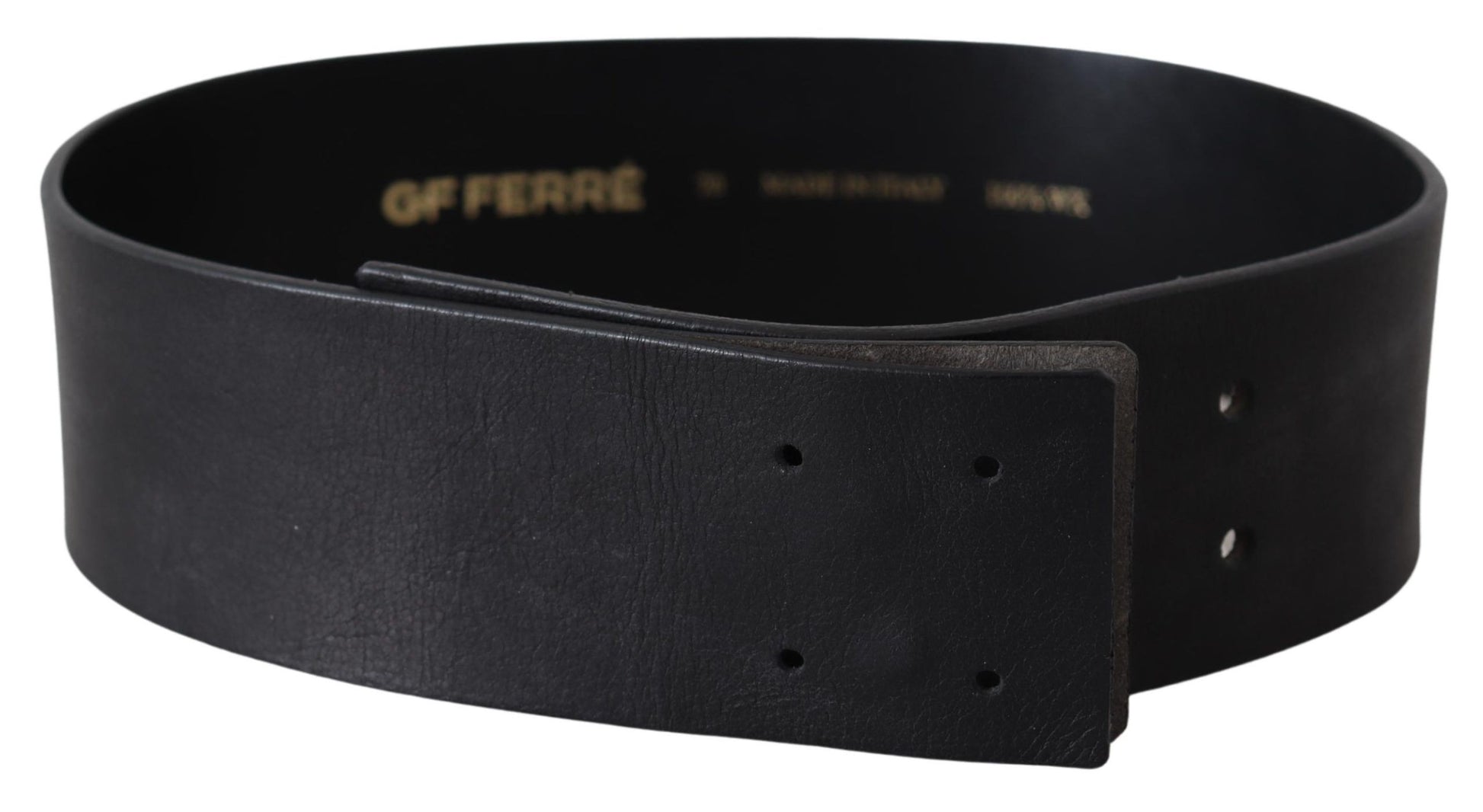 Elegant Solid Black Leather Belt - SEHABRANDS