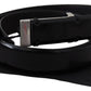 Elegant Black Leather Waist Belt - SEHABRANDS