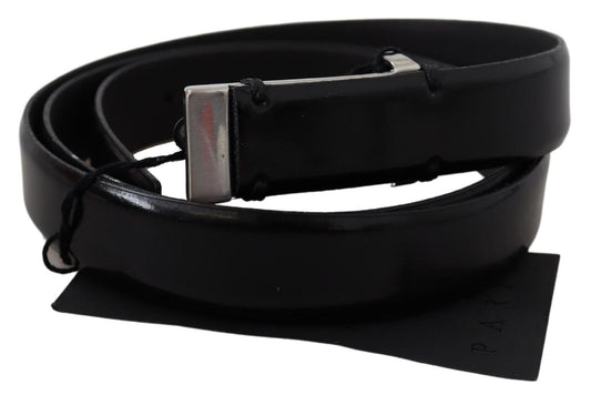 Elegant Black Leather Waist Belt - SEHABRANDS