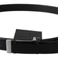 Elegant Black Leather Waist Belt - SEHABRANDS