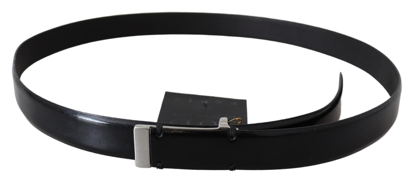 Elegant Black Leather Waist Belt - SEHABRANDS