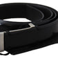 Elegant Black Leather Waist Belt - SEHABRANDS