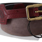 Elegant Brown Leather Belt with Gold Buckle - SEHABRANDS