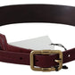 Elegant Brown Leather Belt with Gold Buckle - SEHABRANDS