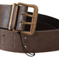 Elegant Leather Fashion Belt in Rich Brown - SEHABRANDS