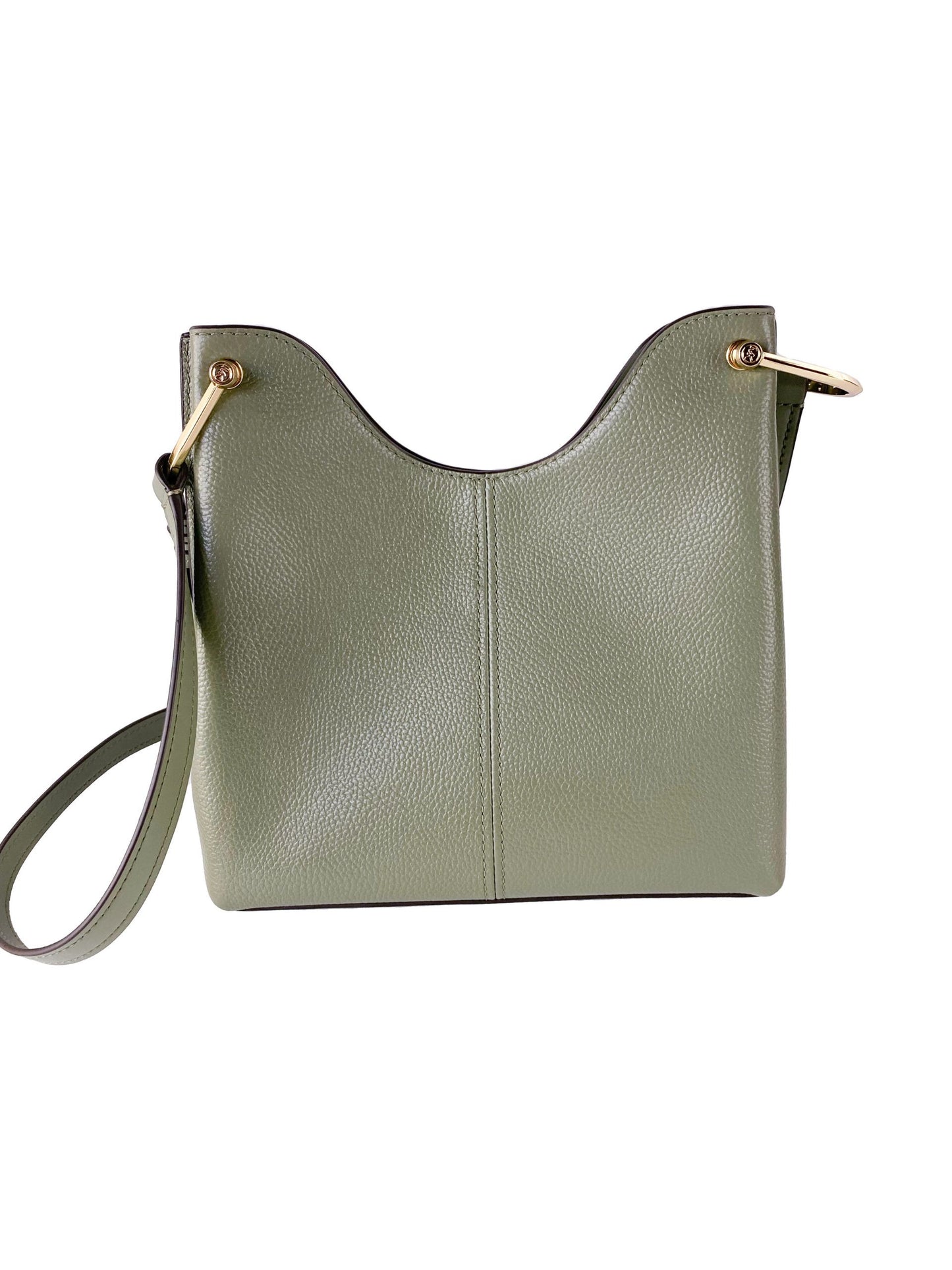 Joan Large Perforated Suede Leather Slouchy Messenger Handbag (Army Green) - SEHABRANDS