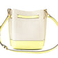 Emilia Small Canvas Snakeskin Print Leather Bucket Bag Messenger Crossbody Handbag (Buttercup) - SEHABRANDS