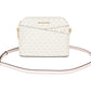 Jet Set Travel Medium Leather X Cross Dome Crossbody Handbag (Vanilla Signature/Powder Blush) - SEHABRANDS