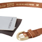 Elegant Brown Leather Double Buckle Belt - SEHABRANDS