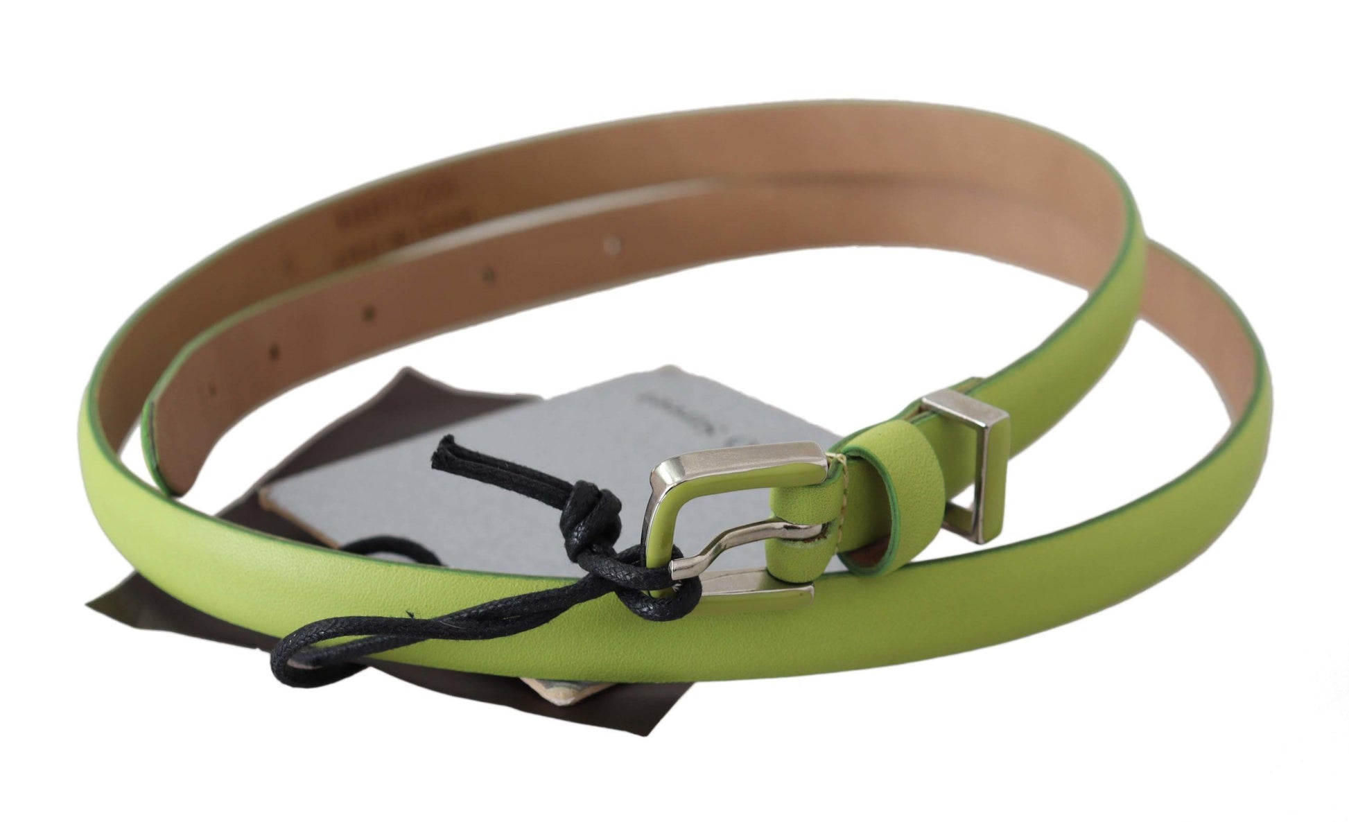 Classic Green Leather Belt with Silver-Tone Hardware - SEHABRANDS