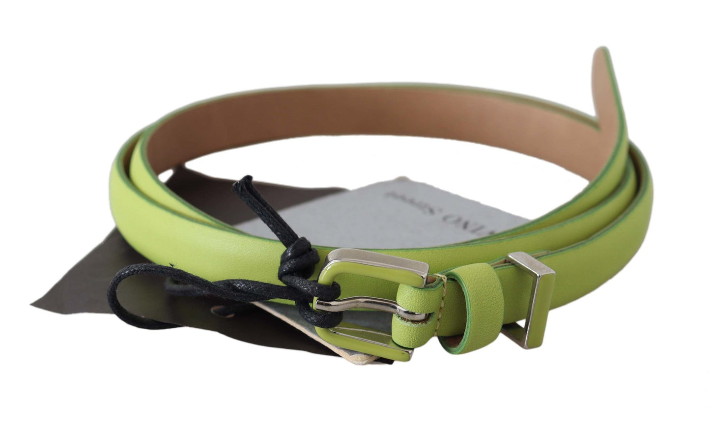 Classic Green Leather Belt with Silver-Tone Hardware - SEHABRANDS