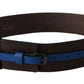 Elegant Brown Leather Belt with Blue Lining - SEHABRANDS